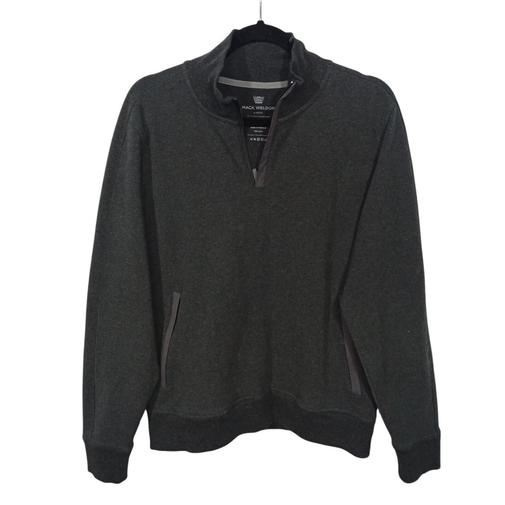 Mack Weldon Sweater Mens Large 1/4 Zip Pullover Long Sleeve Cotton Knit Casual